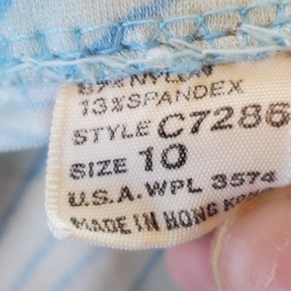 Vintage 60s 70s Pinup Retro Style Skirted Bikini Blue Halter Floral S/M READ - Picture 12 of 14